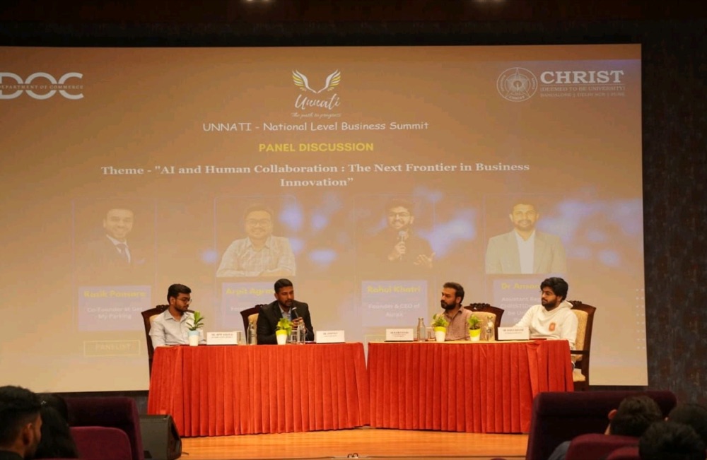 Rahul Khatri as a panelist at the UNNATI National Business Summit, Christ University Bangalore